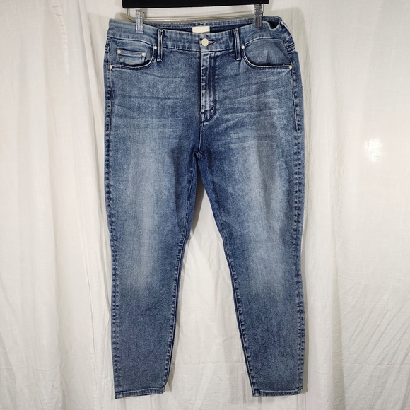 MOTHER Women's Looker Ankle Skinny Jeans in Classic Blue - Picture 1 of 10